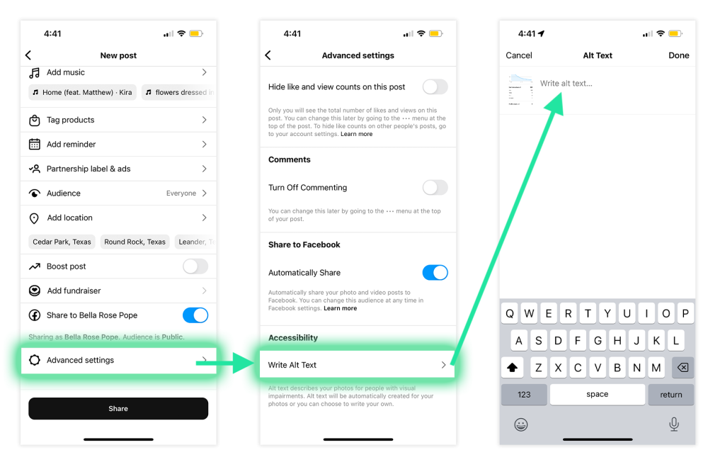 how to write alt text on instagram