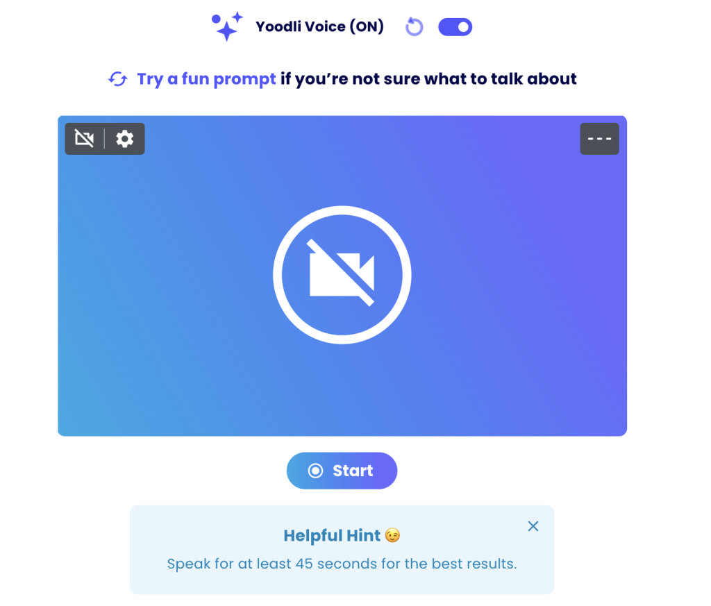 screenshot of Yoodli practice presentation