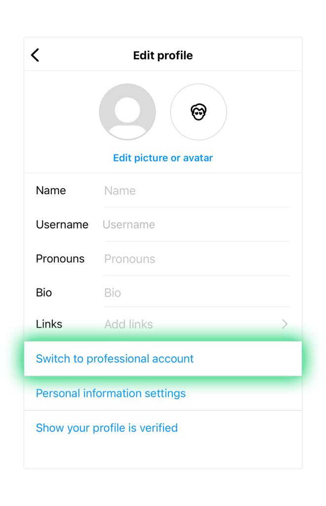 how to change to a professional account on instagram for influencers